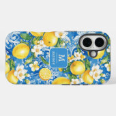 Elegante citroen citrus monogram met gepersonalise Case-Mate iPhone case (Achterkant (horizontaal))