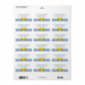 Elegante citroen Italiaanse blauwe tegel Etiket (Full Sheet)