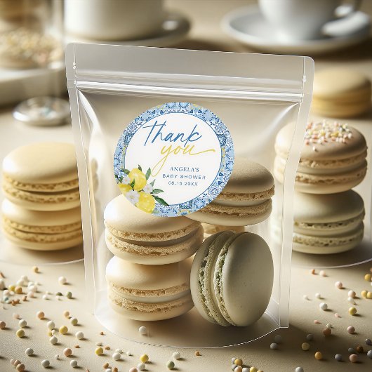 Elegante citroen mediterane baby shower sticker