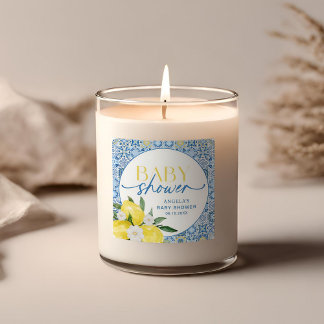 Elegante citroen mediterraan baby shower sticker