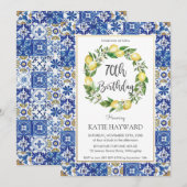 Elegante citroen Mediterraans 70e verjaardagsfeest Kaart (Voorkant / Achterkant)