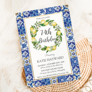 Elegante citroen Mediterraans 74e verjaardag elke  Kaart