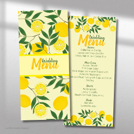 Elegante citroen trouwmenu menu