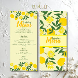 Elegante citroen trouwmenu menu