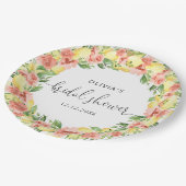 Elegante citroenbloemen Vrijgezellenfeest papier Papieren Bordje (Gekanteld)