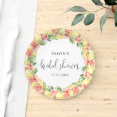 Elegante citroenbloemen Vrijgezellenfeest papier Papieren Bordje