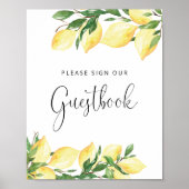 Elegante citroenen bord gast boek poster (Voorkant)