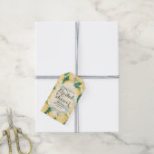 Elegante citroenen bruiloftsdankjeshouder cadeaulabel (Met Touw)