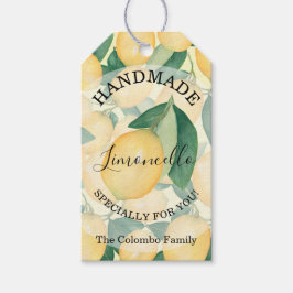 Elegante citroenen en groen HANDMAKT voor jou Cadeaulabel