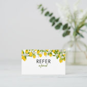 Elegante citroenen groen aanbevelingskaartje (Staand voorkant)