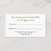 Elegante citroenen groen aanbevelingskaartje (Achterkant)