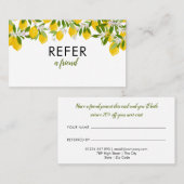 Elegante citroenen groen aanbevelingskaartje (Voorkant / Achterkant)