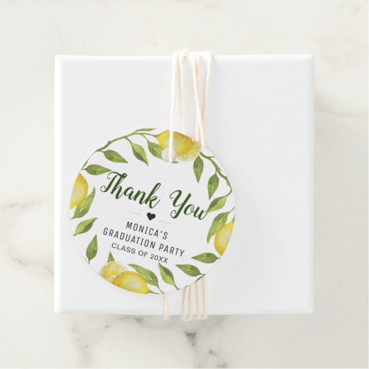 Elegante citroenen groen chic Afstuderen dank u Bedankjes Labels (In situ)