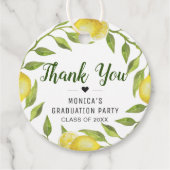 Elegante citroenen groen chic Afstuderen dank u Bedankjes Labels (Voorkant)