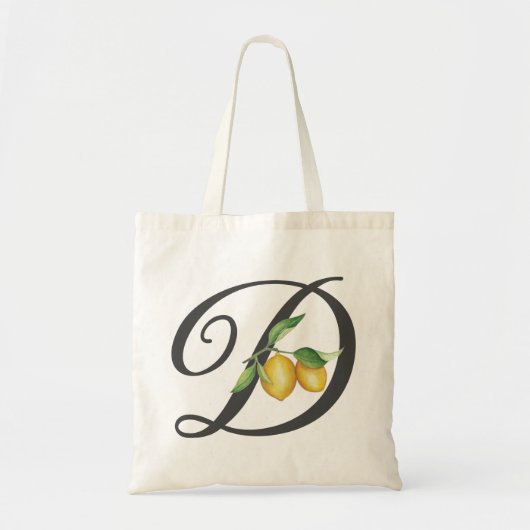 Elegante citroenen Set Monogram Initiaal Tote Bag (Voorkant)