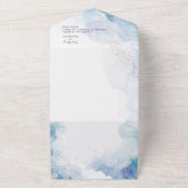 Elegante citroengele en groene waterverf bruiloft all in one uitnodiging (Buitenkant)