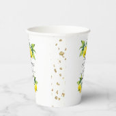 Elegante citroengele geometrische bruidsdouche pap papieren bekers (Rechts)