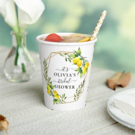 Elegante citroengeometrische bruiloftsshower-papie papieren bekers