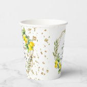 Elegante citroengeometrische bruiloftsshower-papie papieren bekers (Rechts)