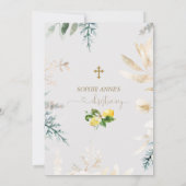 Elegante citroenvruchten goud bloemengestalte doop kaart (Achterkant)