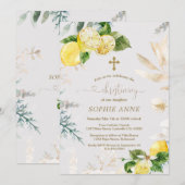 Elegante citroenvruchten goud bloemengestalte doop kaart (Voorkant / Achterkant)