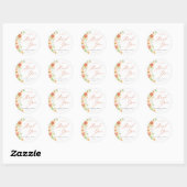 Elegante Citrus Bloemige Bruiloft Feest Favor Ronde Sticker (Vel)