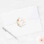 Elegante Citrus Bloemige Bruiloft Feest Favor Ronde Sticker (Envelop)