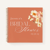 Elegante Citrus Bloemige Bruiloft Gast Notitieboek (Voorkant)