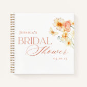 Elegante Citrus Bloemige Bruiloft Gast Notitieboek (Voorkant)