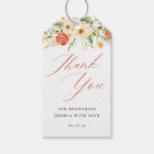 Elegante Citrus Bloemige Bruiloftsdankjewel Cadeaulabel (Voorkant)