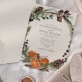 Elegante Citrus Boho Greenery Winter Wedding Kaart