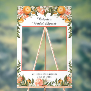 Elegante Citrus Botanische Bruidsfeest Foto Prop Acryl Bord
