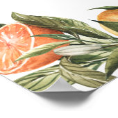 Elegante citrus botanische bruiloftsshower fotorek poster (Hoek)