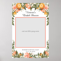 Elegante citrus botanische bruiloftsshower fotorek