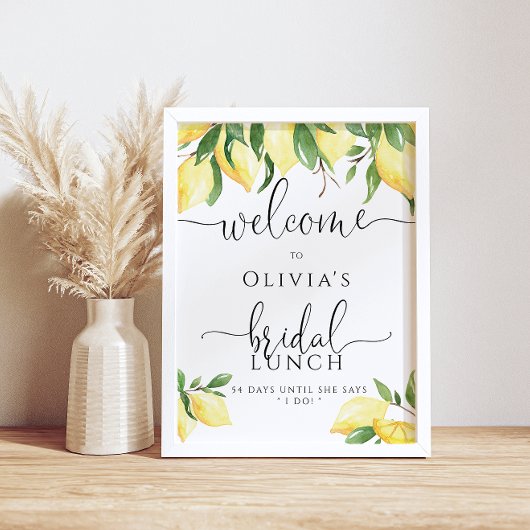 Elegante Citrus Bridal Lunch Welkom Poster