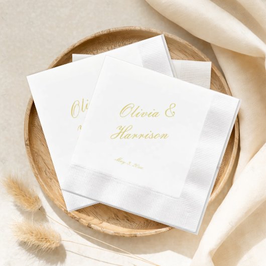 Elegante Citrus Bruiloft Cocktail Servetten van he