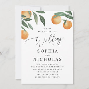 Elegante Citrus Bruiloft Italiaanse Tuin Oranje Kaart