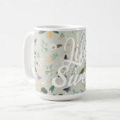 Elegante citrus citroen bloemen vlinders koffiemok (Voorkant links)