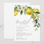 Elegante Citrus Citroen Bruiloftsborrel Kaart (Voorkant / Achterkant)