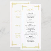 Elegante Citrus Gele Trouwmenu van het Eiland Menu (Voorkant / Achterkant)