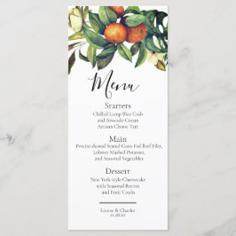 Elegante citrus groen oranje bloesem menu