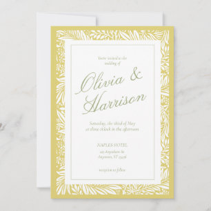Elegante Citrus Huwelijksuitnodiging Eiland Kaart