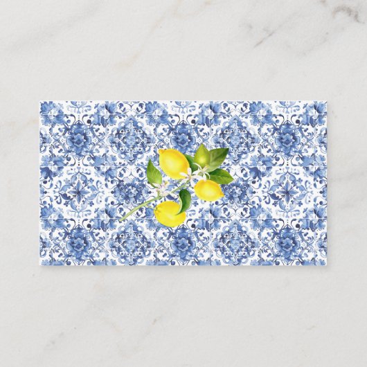 Elegante Citrus Lemon Waterverf baby shower diape Informatiekaartje (Achterkant)