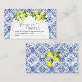 Elegante Citrus Lemon Waterverf baby shower diape Informatiekaartje (Voorkant / Achterkant)