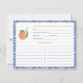 Elegante Citrus Mediterraan Esthetisch Receptkaart Kaart (Voorkant)