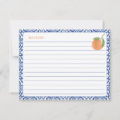 Elegante Citrus Mediterraan Esthetisch Receptkaart Kaart (Achterkant)