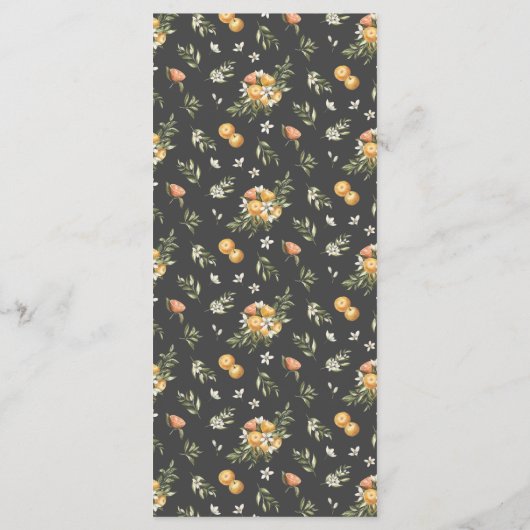 Elegante Citrus Orchard Boho Botanische bruiloft M Menu (Achterkant)