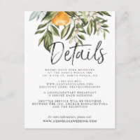 Elegante Citrus Orchard Boho Wedding Guest Details