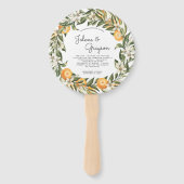 Elegante Citrus Orchard | Trouwprogramma Hand Fan Handwaaier (Voorkant)