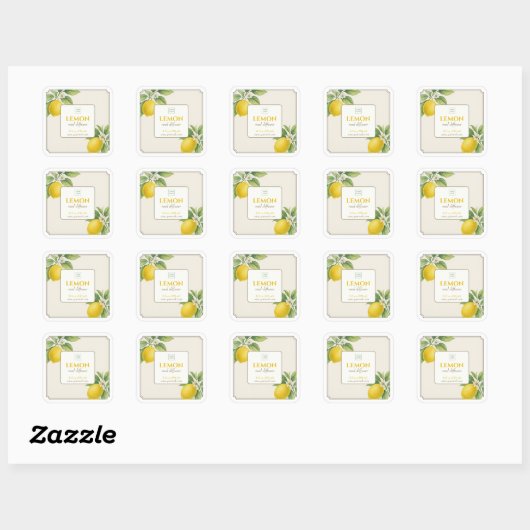 Elegante citrus-reeddiffusersticker vierkante sticker (Vel)
